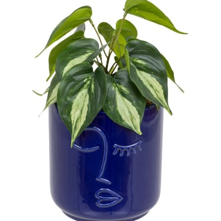 Planta artificiala Soleya, ghiveci ceramic albastru, H.30 cm, 198130