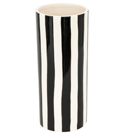 Vaza Edric, ceramica, alb/negru, H.30 cm, 204295
