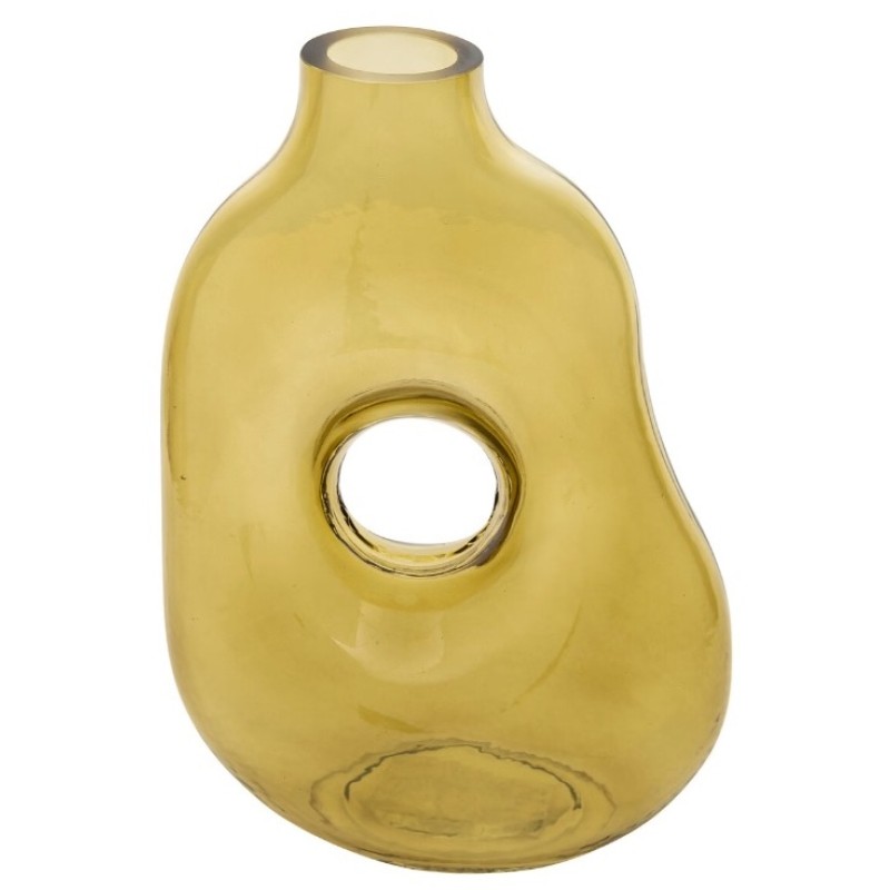 Vaza Donut, sticla, verde, H.25 cm, 193825A
