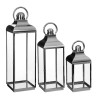 Set 3 felinare decorative Daif, otel si sticla, L.18/21/25 cm, 130755