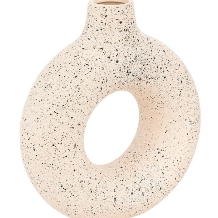 Vaza Cercle, ceramica, alb/negru, D.27 cm, 204288