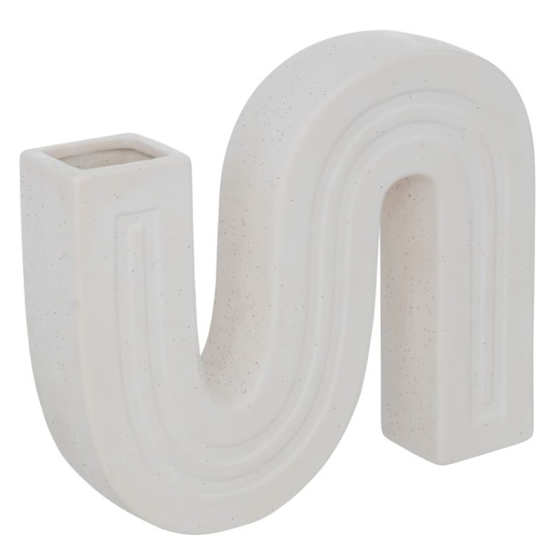 Vaza Soliflore, ceramica, alb, H.21 cm, 196678