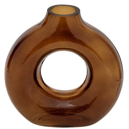 Vaza Circle, sticla, maro, H.20 cm, 206571