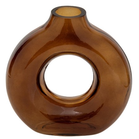 Vaza Circle, sticla, maro, H.20 cm, 206571