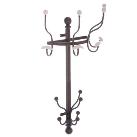 Cuier de perete, metal negru si portelan, Boyle, H. 87 cm, 140309