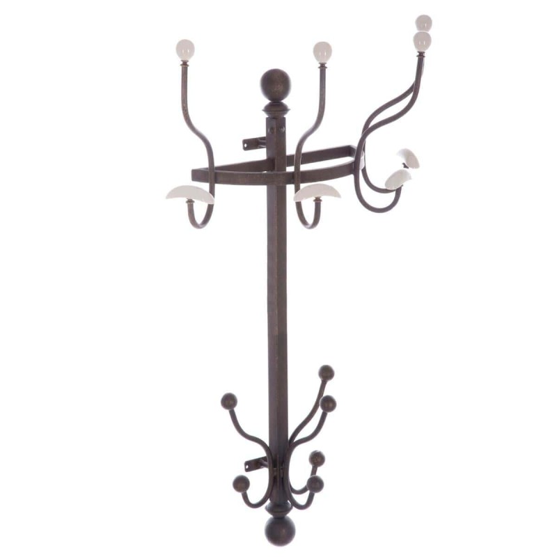 Cuier de perete, metal negru si portelan, Boyle, H. 87 cm, 140309