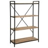 Raft Edene, 4 polite lemn, structura metalica neagra, H.141 cm, 114531
