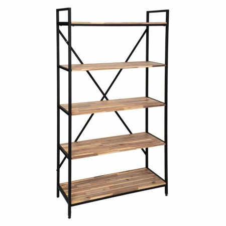 Raft Edena, 5 polite lemn, structura metal negru, H.180 cm, 179053