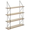 Raft de perete Iris, metal negru, 4 polite din MDF, H.81 cm, 179497