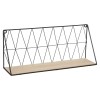 Raft de perete Anna, metal negru, polita MDF, model geometric, L.48 cm, 157199