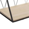 Raft de perete Anna, metal negru, polita MDF, model geometric, L.48 cm, 157199