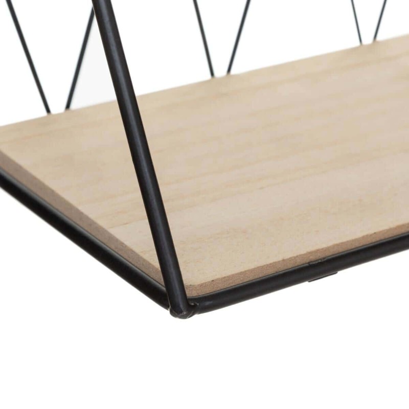 Raft de perete Anna, metal negru, polita MDF, model geometric, L.48 cm, 157199