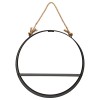 Raft de perete rotund Irena, metal negru, D.54 cm, 140192