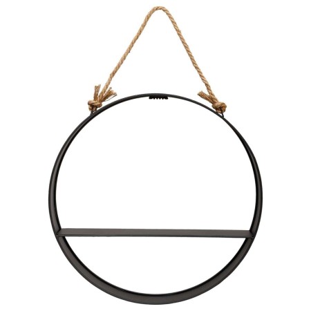 Raft de perete rotund Irena, metal negru, D.54 cm, 140192