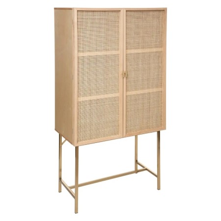 Dulap din lemn si ratan, 2 usi, L.100 cm, H.165 cm, Rayo, 179109