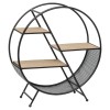 Raft rotund Timeo, metal negru, 3 polite din MDF, D.50 cm, 166780
