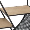 Raft rotund Timeo, metal negru, 3 polite din MDF, D.50 cm, 166780