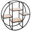 Raft de perete Torof, metal negru, 4 polite MDF, D.78 cm, 157025