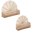 Set 2 rafturi de perete Estela, metal, ratan natural, L.36/48 cm, 182107