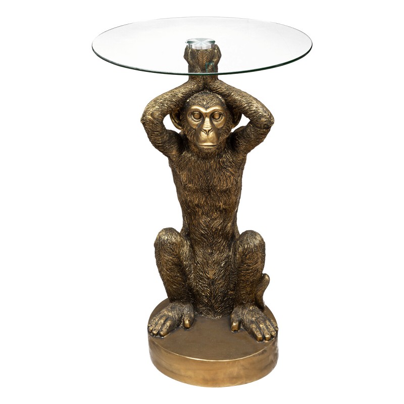 Masuta de cafea Monkey, sticla, polirasina, D.40 cm, 197755