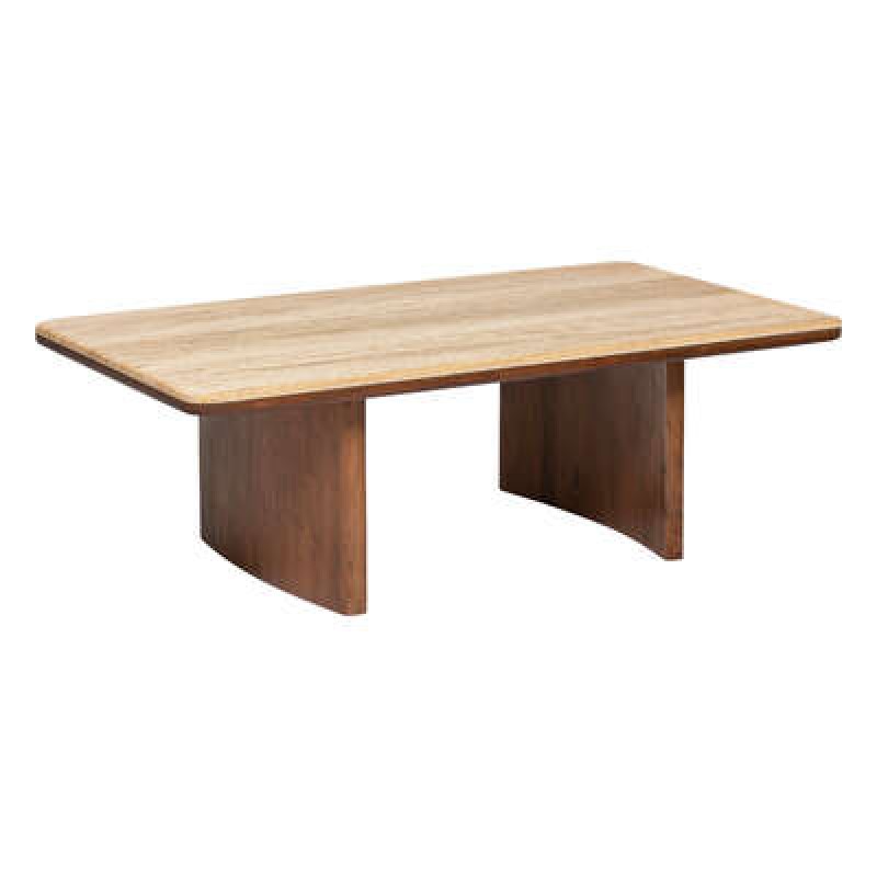 Masuta cafea Jivan, lemn de acacia si travertin, L.120 cm, 197860