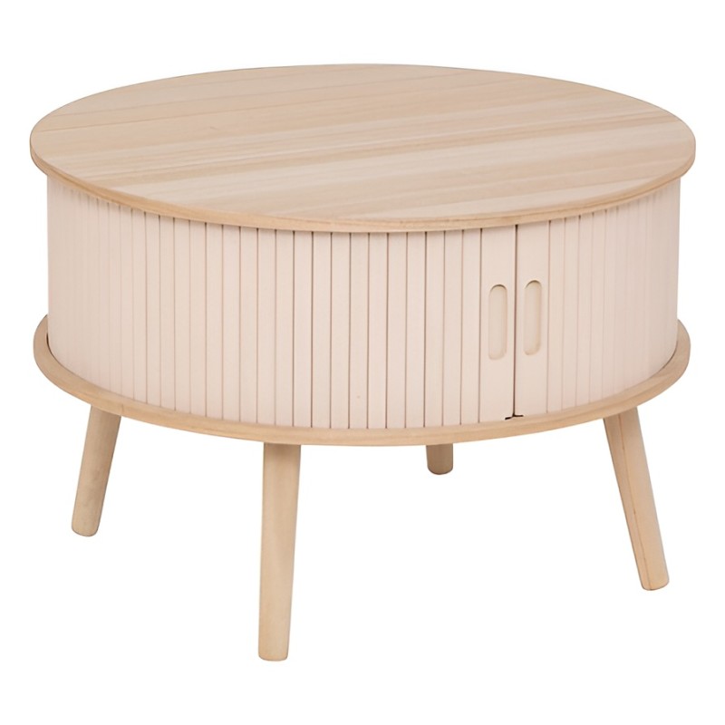 Masuta cafea Nysos, lemn, crem, D.60 cm, 206053A