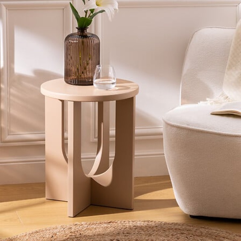 Masuta cafea Bloom, MDF, bej, D.40 cm, 206046C