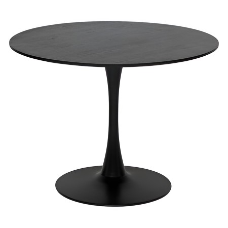 Masa dining rotunda Elias, metal, lemn, neagra, D.102 cm, 184932A