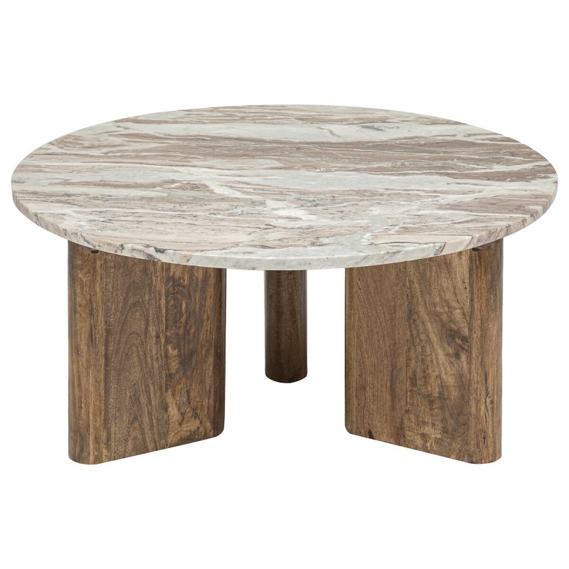 Masuta de cafea Coppa, marmura si lemn de mango, D.91 cm, 194652