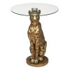 Masuta de cafea Leopard, sticla, polirasina, D.40 cm, 197754