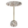 Masuta laterala Nema, metal si marmura, bej, D.35 cm, 194643