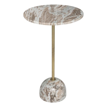 Masuta laterala Nema, metal si marmura, bej, D.35 cm, 194643