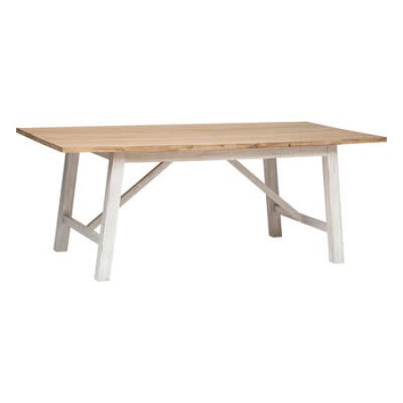 Masa dining Olbia, lemn si MDF, alb, L.200 cm, 197722