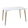 Masa dining Roka, alba din metal si MDF, L.150 cm, 140357