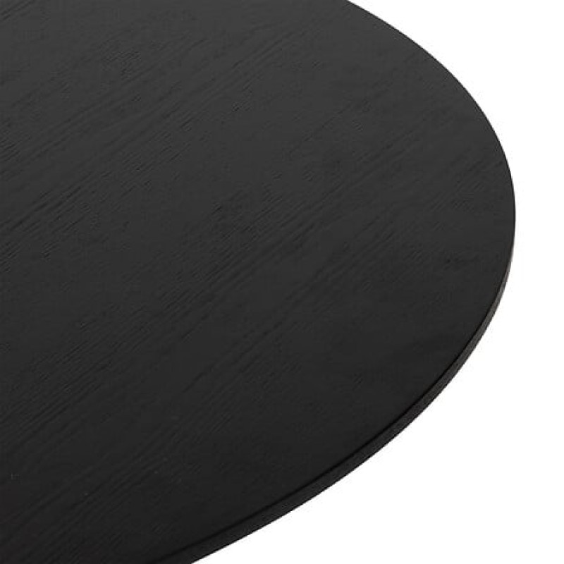 Masa dining rotunda Elias, metal, lemn, neagra, D.102 cm, 184932A