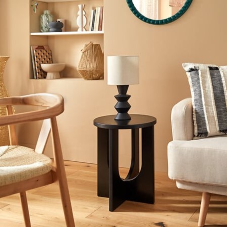 Masuta cafea Bloom, MDF, negru, D.40 cm, 206046B