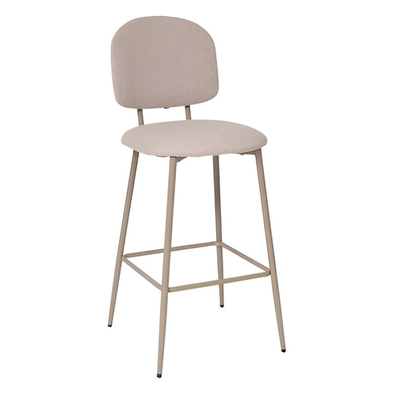 Scaun bar Kamili, poliester si metal, bej, H.108 cm, 207321A