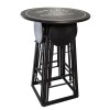 Set masa cu 4 scaune exterior Bistro, pliabil, metal, negru, D.77 cm, 168645