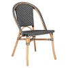 Scaun bistro Trecia, plastic si ratan negru/alb, H.84 cm, 197310A
