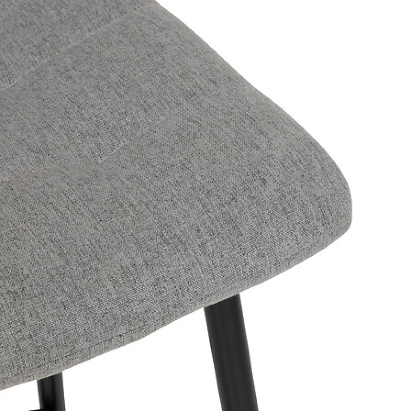 Scaun bar Sirac, picioare din metal negru, textil gri, H.104 cm, 207325A