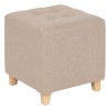 Taburet Leandre, lemn de pin, textil bej, L.35 cm, 121360T