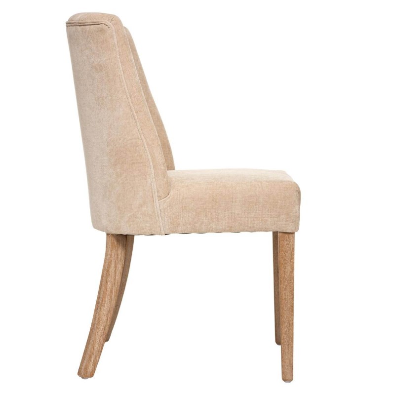 Scaun dining Livia, picioare din lemn natur, textil bej, H.89 cm, 179175B