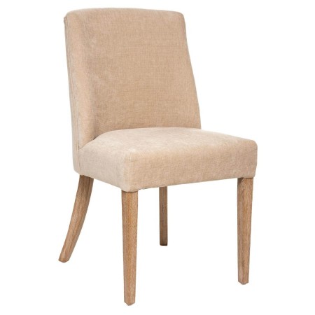 Scaun dining Livia, picioare din lemn natur, textil bej, H.89 cm, 179175B