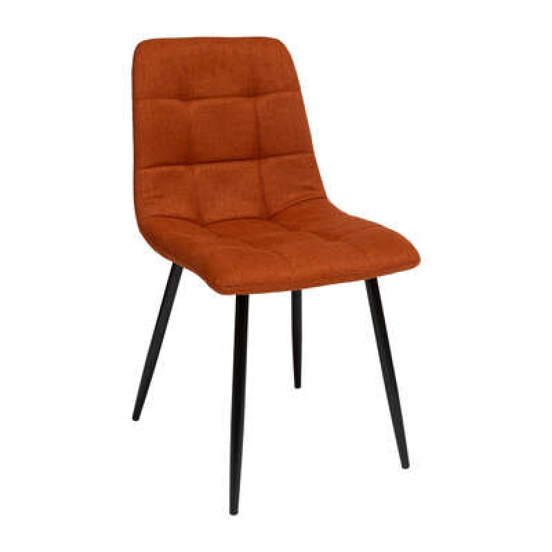 Scaun dining Sirac, picioare din metal negru, textil caramiziu, H.83 cm, 184905E