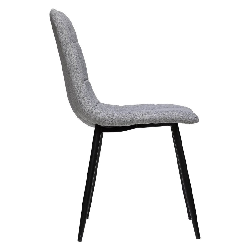 Scaun dining Sirac, picioare din metal negru, textil gri, H.83 cm, 184905A