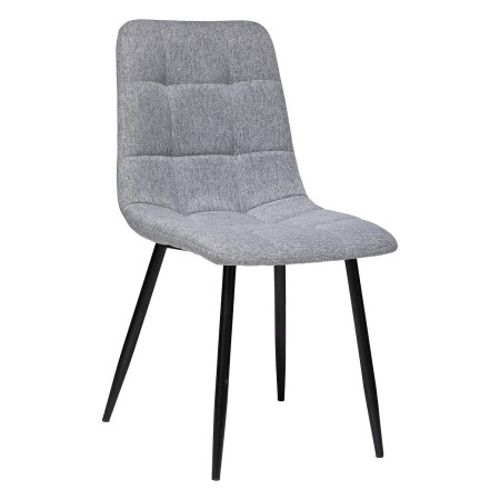 Scaun dining Sirac, picioare din metal negru, textil gri, H.83 cm, 184905A