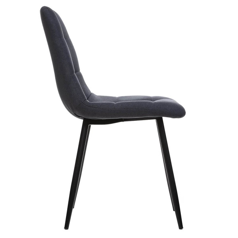 Scaun dining Sirac, picioare din metal negru, textil gri deschis, H.83 cm, 184905B