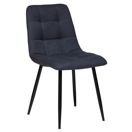 Scaun dining Sirac, picioare din metal negru, textil gri deschis, H.83 cm, 184905B