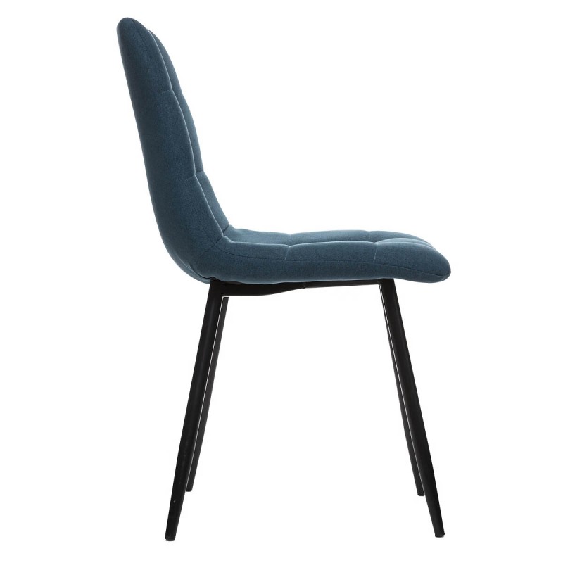 Scaun dining Sirac, picioare din metal negru, textil albastru, H.83 cm, 184905C