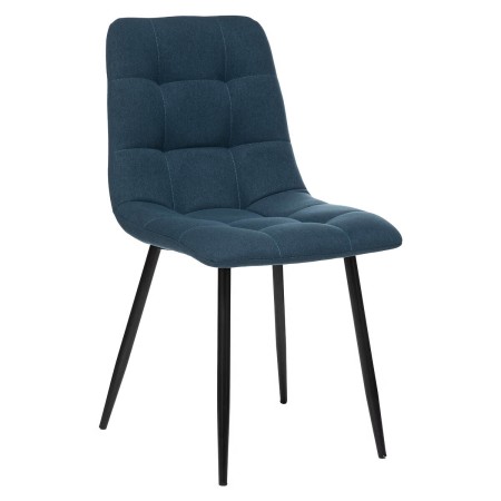 Scaun dining Sirac, picioare din metal negru, textil albastru, H.83 cm, 184905C